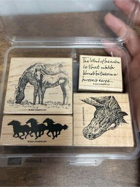 Stampin' Up! Horse Stamp Set - Black, Natural Wood